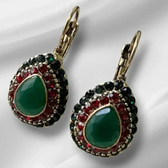 Vintage Inspired Victorian Boho Gypsy Chic Crystal Rinestone Teardrop - Picture 3 of 5